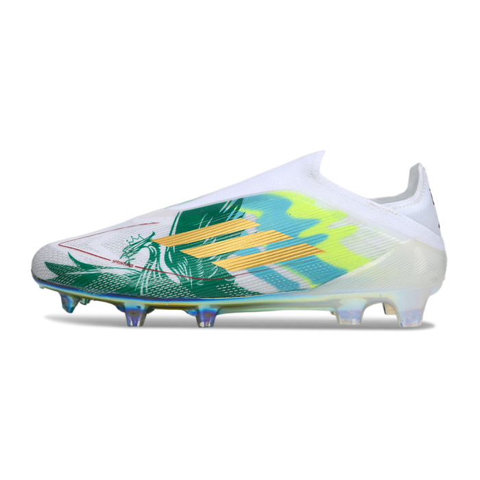 adidas F50 Elite Laceless FG White Green Gold