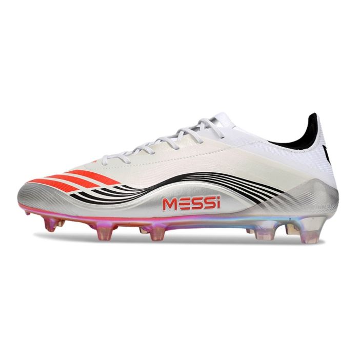 adidas F50 Elite 2025 Messi FG Tunit - White/Lucid Red/Silver Metallic adidas F50 Elite 2025 Messi FG Tunit - White/Lucid Red/Silver Metallic