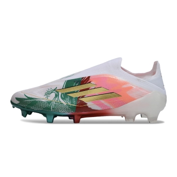 Adidas F50 Elite Laceless FG White Gold Green