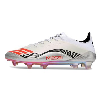 adidas F50 Elite 2025 Messi FG Tunit - White/Lucid Red/Silver Metallic