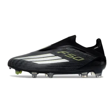 adidas F50 Elite Laceless FG Core Black Iron Metallic Solar Green