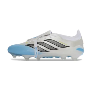 adidas Predator Elite Fold-over Tongue FG White Blue Firm Ground Football Boot