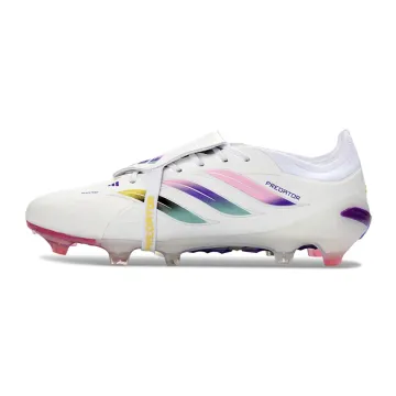adidas Predator Elite Fold-over Tongue FG White Pink Purple Firm Ground Football Boot