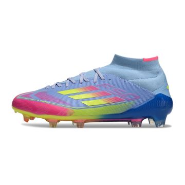 adidas Womens F50 Elite Mid FG Blue Fusion Lucid Lemon Lucid Pink