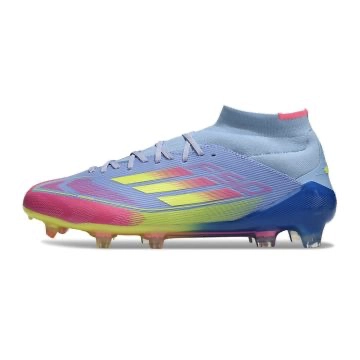 adidas Womens F50 Elite Mid FG Blue Fusion Lucid Lemon Lucid Pink