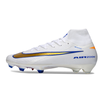 Nike Air Zoom Mercurial Superfly 10 Elite FG White Blue Metallic Gold